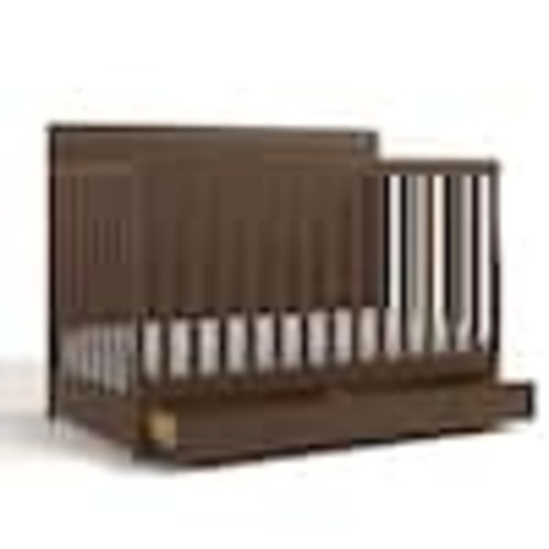 Graco Asheville Hazelnut 4-in-1 Convertible Crib with Drawer 04586-718