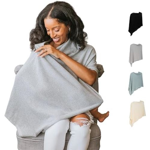 Gold Mamas 100% Cotton Nursing Cover for Breastfeeding Moms, Gray