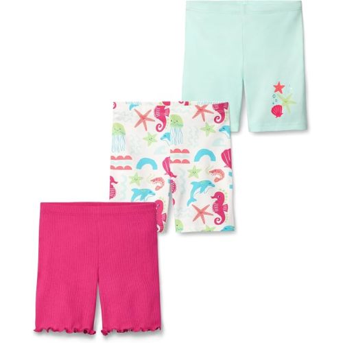 Garanimals Baby & Toddler Girl Bike Shorts, Size 0-6T, Multi-Pack