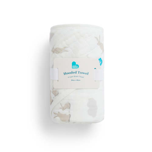 Hooded Towel Muslin White Cloud Bunnies