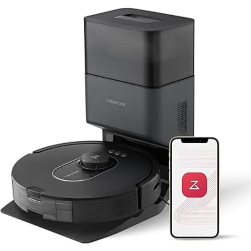 roborock Q5 Max+ Robot Vacuum with Self-Empty Dock, Upgraded from Q5+, 5500 Pa Suction, DuoRoller Brush, Hands-Free Cleaning for up to 7 Weeks, PreciSense LiDAR Navigation, App & Voice Control
