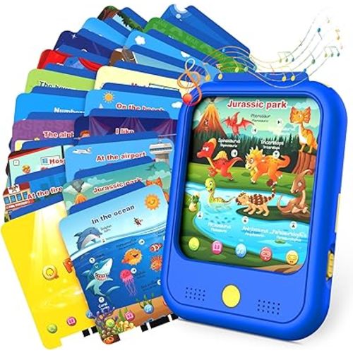 Kids Learning Tablet Educational Learning Pad for Toddlers 2-5 to Learn Alphabets, Numbers, Foods, Time, Music, Talking Cards for Toddlers,Learning Educational Toy Kids Gifts