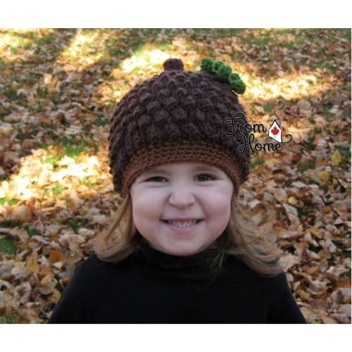 Crochet Acorn Hat: Baby, Toddler, Child Halloween Costume - Autumn Winter