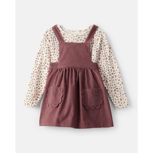 Toddler Girl 2-Piece Floral Corduroy Jumper - Brown - Carter's | Carter's