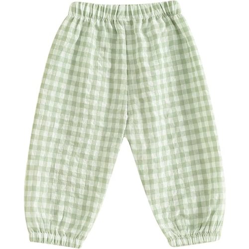 Toddler Checkered Pants Baby Girl Boy Elastic Waist Jogger Pants Kids Casual Plaid Trousers Infant Long Sweatpants