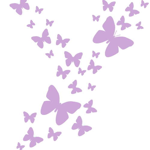 Pretty Lilac Butterfly Wall Decals Room Wall Decor Stickers Includes (26) Butterflies 1.5"-10.5"