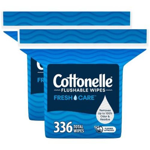 Cottonelle FreshCare Flushable Wipes - 2pk/168ct: Unscented, Personal Wipe, Groin Area Use