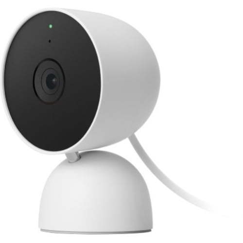 Google Nest Cam Indoor Security Camera - Wired, Snow, with Home Audio, Phone App System & Mount
