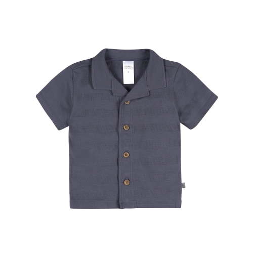 Modern Moments by Gerber Baby and Toddler Boy Button Up Organic Collar Top, Sizes 0/3 Months - 5T