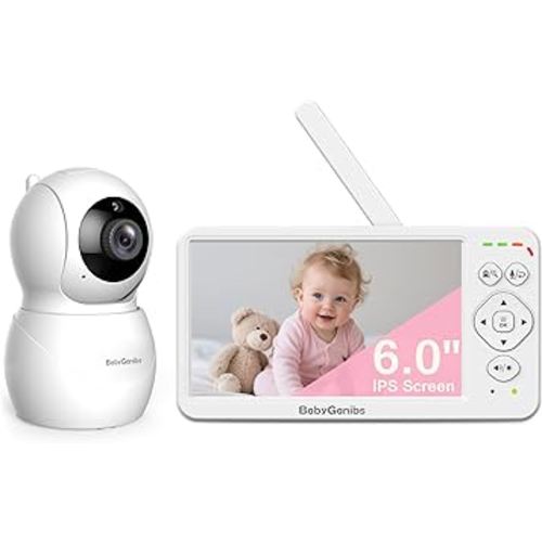 6" Big Screen Baby Monitor with Camera and Audio, 1000ft Long Range No WiFi, 2-Way Talk, 8 Lullabies, ECO Mode, Infrared Night Vision, 150 Languages, Baby Shower,Baby Register Gift