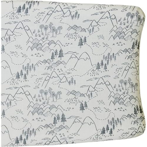 Mebie Baby Changing Pad, Summit, 100% Muslin Cotton Changing Table Pad Cover for Baby Boy and Girl, Designer Nursery Decor Covers, Diaper Changing Pad Cover for Changing Station