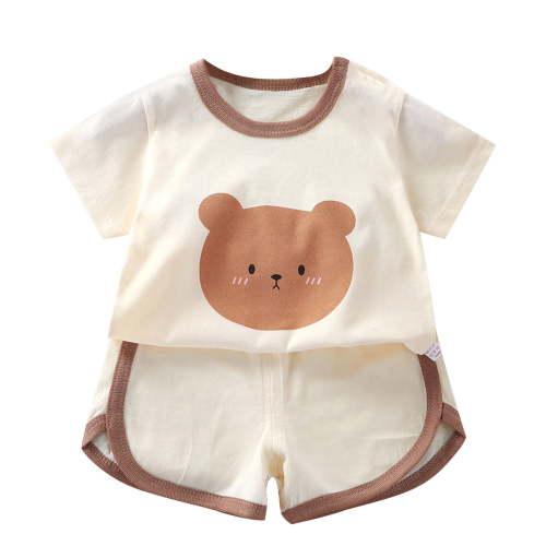 WRKEKC Summer Outfits for Girls, Baby Girl Outfits, Children's Short Sleeve Set Baby's Summer T-shirt Two-piece Set Sports and Casual Clothes