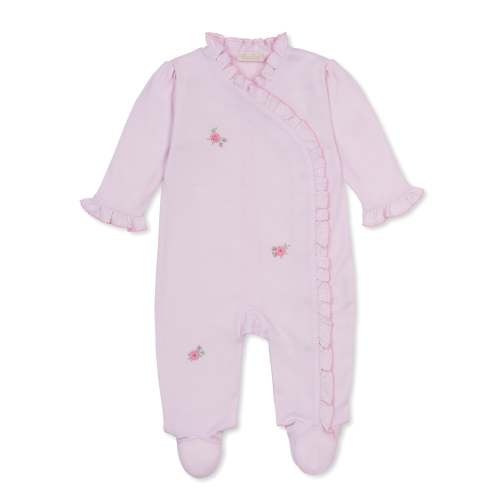SCE Cottage Roses Pink Hand Emb. Footie