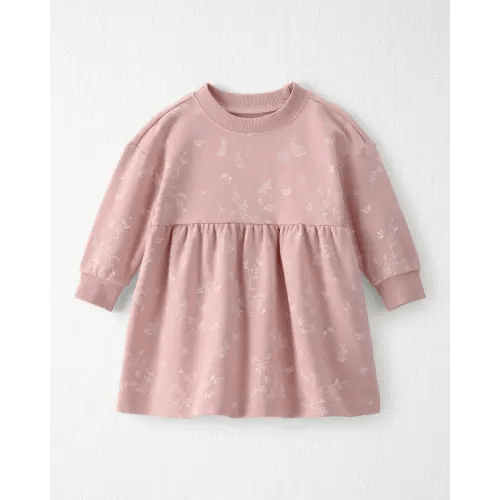 Baby Girl Organic Cotton French Terry Dress in Pink Bunnies Print - Little Planet | Carter's