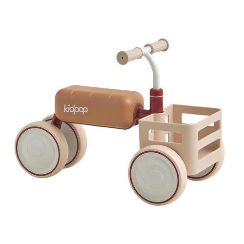 kidpop Toast Baby Walker Convertible Push Rider with Detachable Seat Anti-Tip Tri-Frame & Food-Grade Basket Balance Bike for 10-36 Months