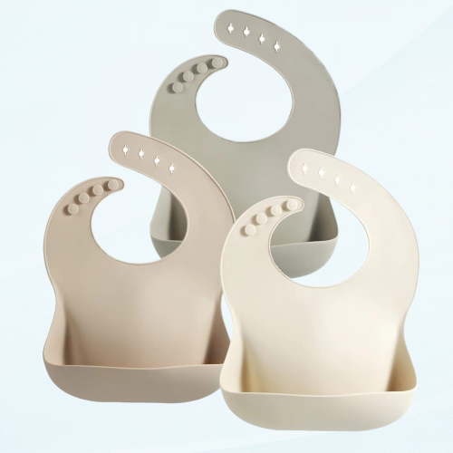 Silicone Baby Bib for Girls Boys | Adjustable Waterproof Dining Bibs | BPA Free Soft Silicone Bibs for Babies and Children with Large Pocket Food Holder