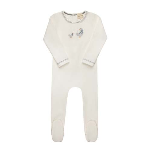 Baby Boy Footie (Stretchy) | Cotton | Cross Stitch Duckling | Ely’s & Co – Ely's & Co.