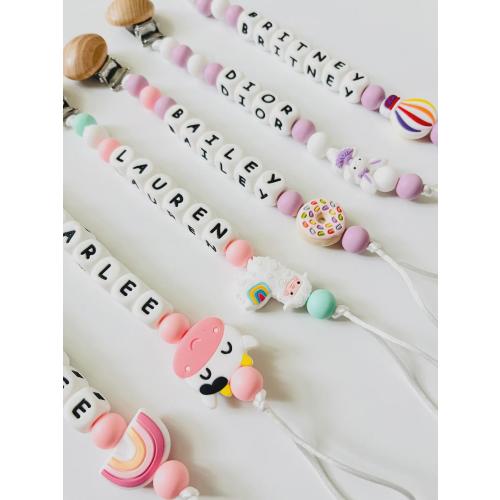 Personalized Pacifier Clip Name | Custom Binky | Pacifier Holder With Name | Custom Baby Shower Gift | Silicone Letter Beaded Name