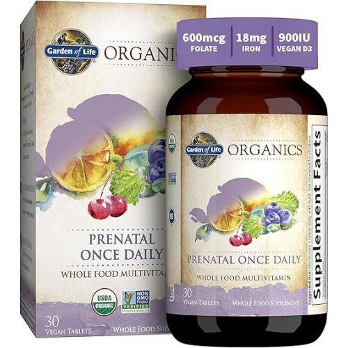 Garden of Life Organics Prenatal/Postnatal Vitamins with natural folate