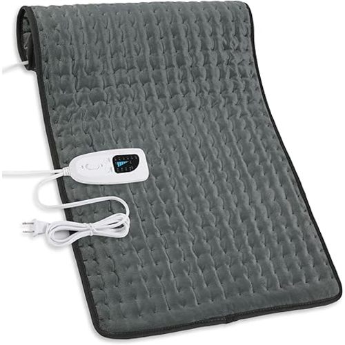 Deepsoon Heating Pad,Electric Heating Pads for Back,Neck,Moist Heating Pad for Abdomen Shoulder Knee Legs,Dry/Moist Heat&Auto Shut Off,Mother's Day Birthday for Men and Women,Dark Gray,33x17 Inch