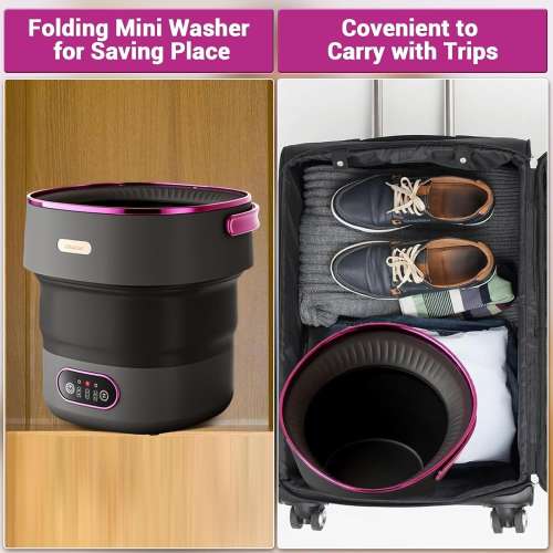 13L Mini Portable Washing Machine and Dryer for RV Travel Hotel Laundry - N/A