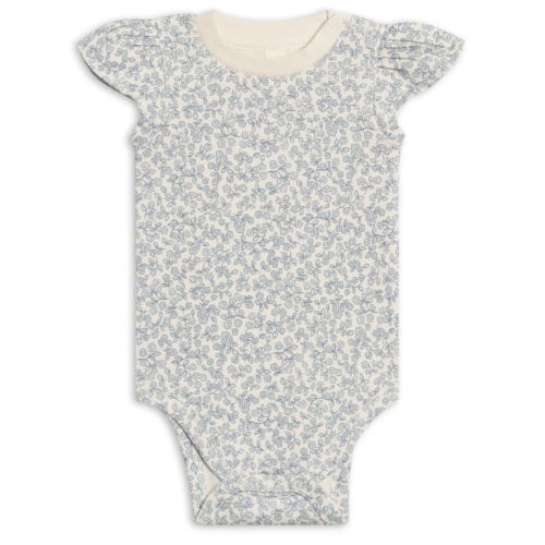 Colored Organics Pearl Petal Sleeve Bodysuit, 0-3m, Narelle Floral