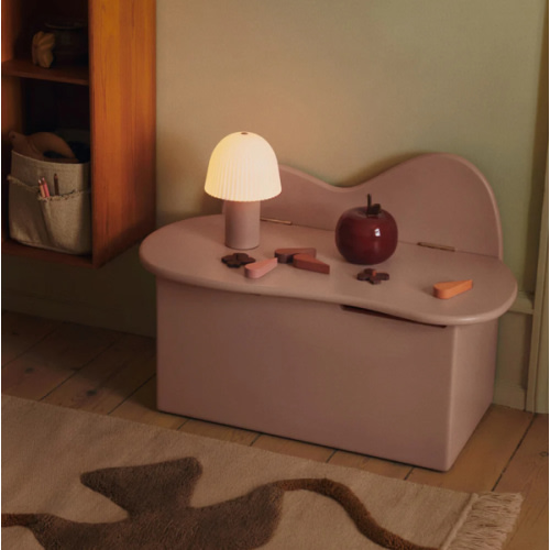 Ferm Living Slope Storage Bench in color Rose