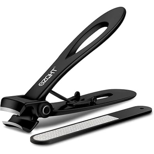 Ultra Wide Jaw Opening Nail Clippers Set, Toenail Clippers for Thick Nails, Heavy Duty Nail Cutter, Stainless Steel Toe Nail Clippers for Seniors, Men & Women Manicure,Pedicure,Big(Black)