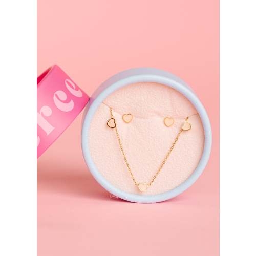 Peachy Heart Necklace/Earring Set