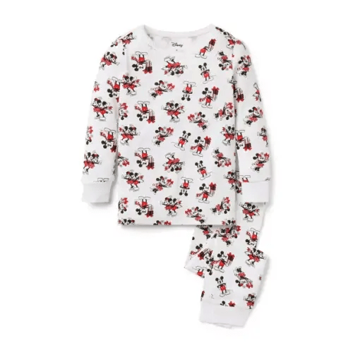 Pajamas White Mickey Mouse Ice Skater Good Night Pajama In Disney Mickey Mouse Ice Skater by Janie and Jack