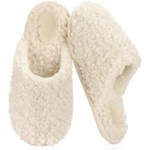 RockDove Women's Twirl Fleece Fuzzy House Scuff Slipper with Memory Foam