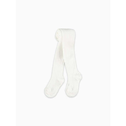 White Ribbed Kids Tights