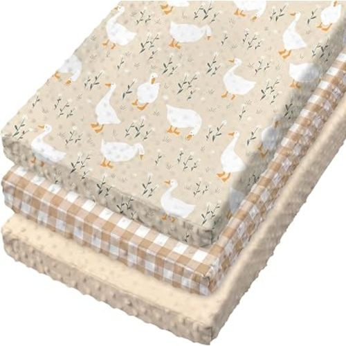 Smoothnovelty 3 Pcs Goose Baby Changing Pad Covers, Changing Table Cover