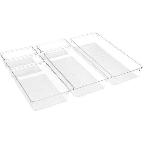 Sorbus 6-Drawer Clear Plastic Organizer Set for Brushes, Makeup, Skincare and More