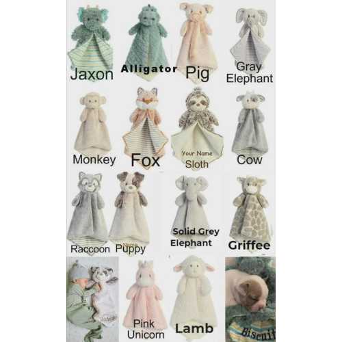 Personalized Baby Luvster: Monogrammed Embroidered Lovey for Baby, Custom Name Cuddle Toy, Soft Security Blanket Comfort Shower Gift Newborn