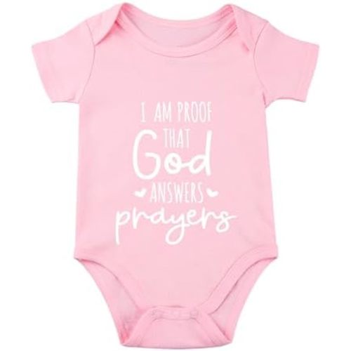 I Am Proof That God Answers Prayers Baby Bodysuit Baby Religious Bodysuit Blessing Babies Clothing