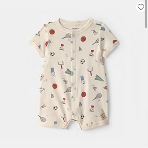 Carter's Baby Boys Short Sleeve Romper, Color: Ecru - JCPenney