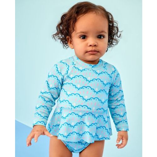 Baby One-Piece Skirted Rashguard Swimsuit