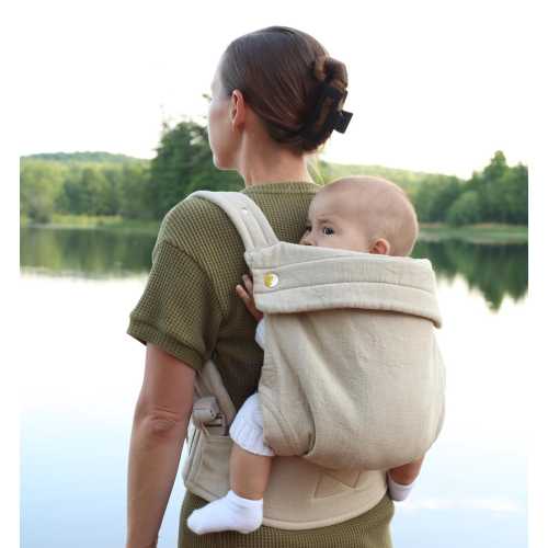 6-in-1 Linen Baby Carrier for newborns to toddlers | soft baby carrier for back carry, front carry, and hip carry | unique baby shower gift