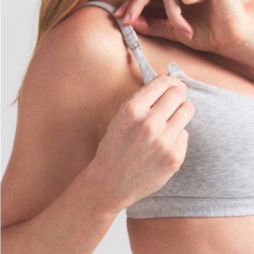 COTTON JERSEY MATERNITY NURSING SCOOP BRALETTE | LIGHT HEATHER GREY | SKIMS