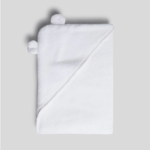 Organic Hooded Baby Towel with Ears (White) – Parachute Home