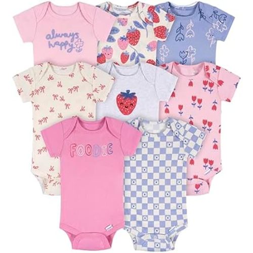 Onesies Brand Baby Girls 8-Pack Short Sleeve Mix & Match Bodysuits