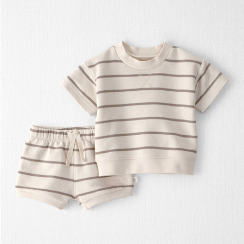 Baby 2-Piece Organic Cotton Top & Short Set in Stripes - Little Planet | Carter's