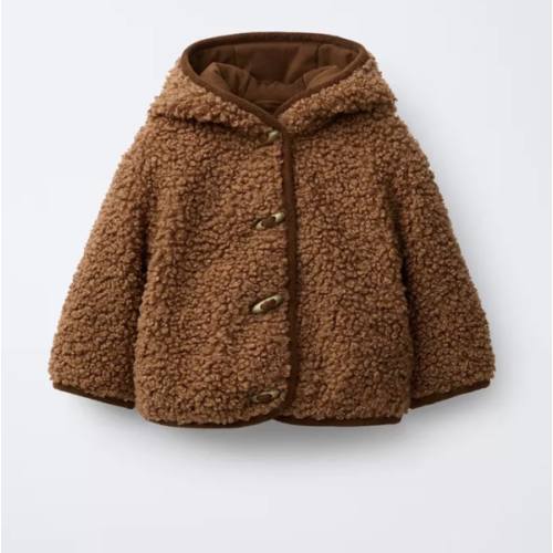 FAUX SHEARLING JACKET WITH FIREMAN CLASP - Brown | ZARA United States