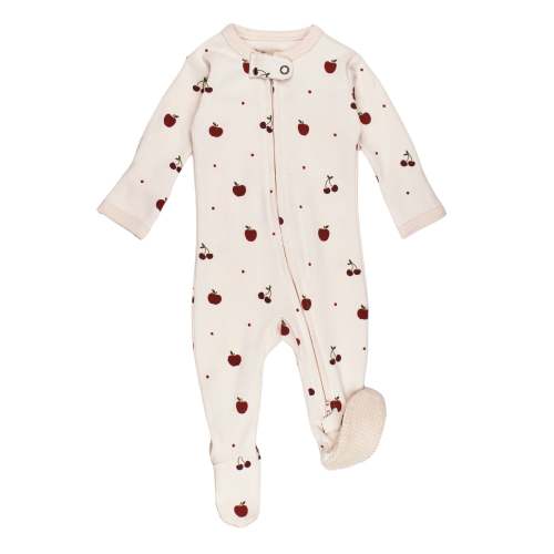 Cherry Apple | Organic Zipper Footie – L'ovedbaby