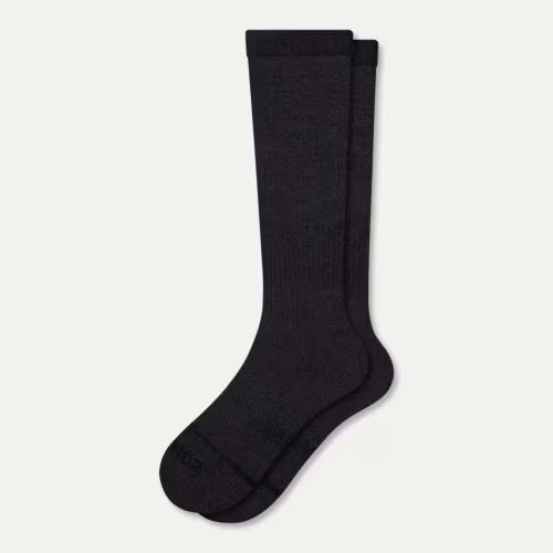 Bombas Women's Merino Wool Blend Everyday Compression Knee High Socks (15-20 mmHg, Navy Bloom, Medium)