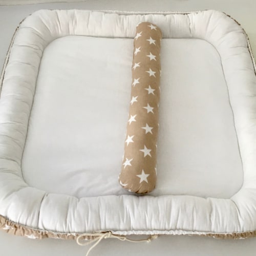 Organic Baby Nest Bed for Twins - Beige and White