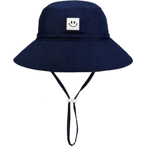 Baby Sun Hat Smile Face Toddler UPF 50+ Sun Protective Bucket hat Nice Beach hat for Baby Girl boy Adjustable Cap