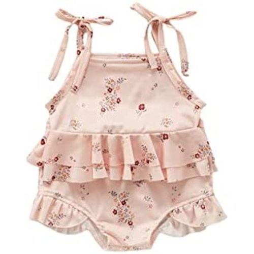 Infant Baby Girl Swimsuit Two-Piece Strap Ruffle Floral Bikini Swimwear Bathing Suit Summer Beach Wear