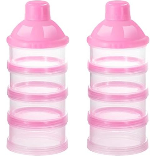 Accmor Formula Dispenser On The Go, 4 Compartments Stackable Formula Container for Travel, Baby Milk Powder Kids Snack Container, BPA Free